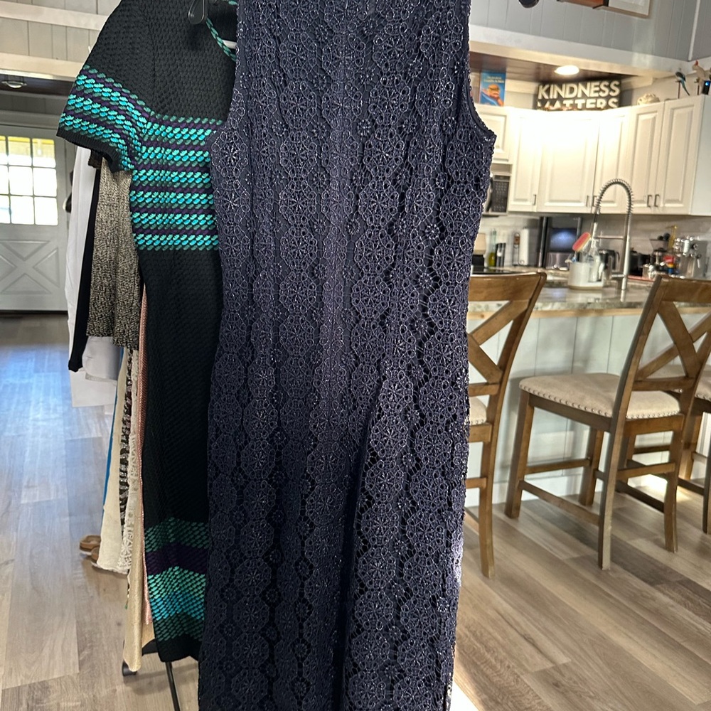 Elegant Navy Lace Dress